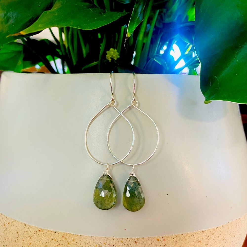 Moss Aquamarine Drop Earrings